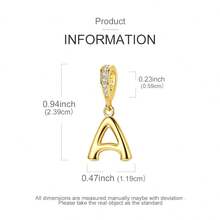 1个A-Z字母吊坠，金色LOVE字母垂坠吊坠，适配原装手镯，DIY首饰礼物 - 金黃色 - 查看 9