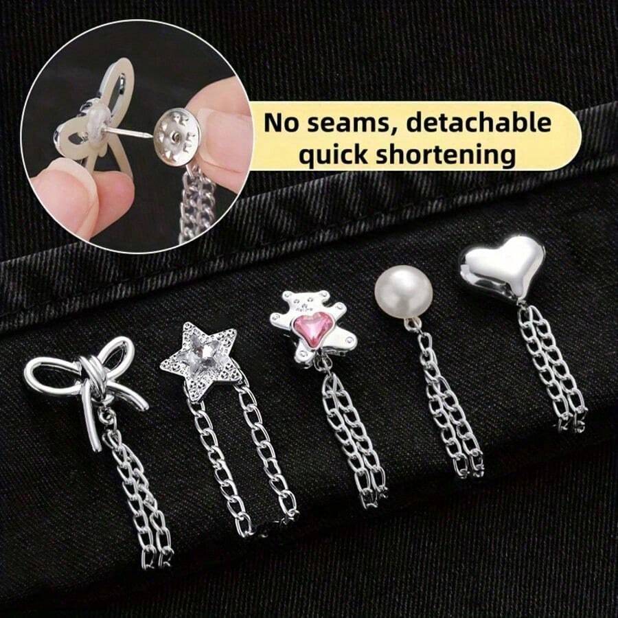 4个可调节裤腿链夹，无需缝纫即可调节裤长