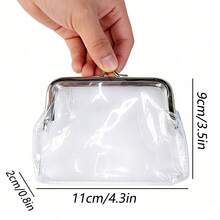 Transparent Frame Coin Bag | See-Through Kiss Clasp Small Purse For Women Wallet Mini Wallet Purse Wallet Small Wallet Coin Wallet - White - View 2