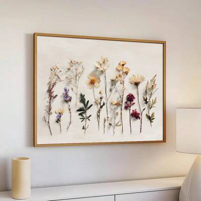 1 tấm tranh canvas phong cách Boho mộc mạc, có khung/không khung, hình bó hoa khô cổ điển, tranh nghệ thuật treo tường trang trí nhà nông thôn, nhà tranh, tranh hoa dại cho căn hộ, phòng khách, phòng ngủ, trang trí nhà hiện đại.