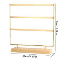 Iron & Wood Jewelry Display Stand, Earring, Earrings, Necklace, Ring Holder Organizer - Multicolor - View 9
