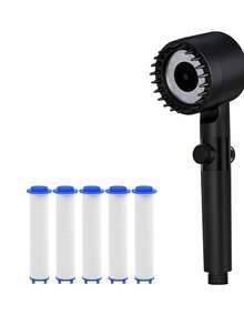 Vòi sen áp lực cao, 4 chế độ phun, vòi sen lọc có công tắc bật/tắt, bộ lọc cầm tay, vòi sen massage mạnh mẽ loại bỏ clo và hấp thụ nước cứng. - Đầu vòi sen - Xem 11