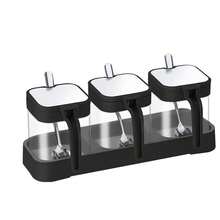 4/3/2pcs Seasoning Jar Set With Stands, 3-In-1 Glass Storage Jars Spice Containers With Spoons, Premium Kitchen Organizer Boxes, Salt, Pepper And Spice Shaker Combo - Multicolor - View 17