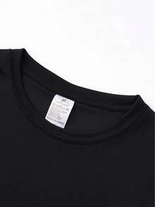 Branded T-Shirt With Personalized Number 24, Creative Lettering, Front And Back Print, Comfortable Fabric, Everyday Short-Sleeved Design, Exclusive Men's T-Shirt For Basketball Fans. - 黑色 - 查看 3
