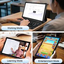 Qetupa Máy tính bảng Android 15 inch 10.1 inch, kèm ốp bảo vệ, bàn phím và chuột, RAM 8GB + bộ nhớ trong 256GB (hỗ trợ mở rộng thẻ SD lên đến 1TB), bộ xử lý MTK8788 Octa-Core 2.0GHz, màn hình cảm ứng IPS HD (1280x800), camera trước 5MP và camera sau 8MP, pin 6000mAh, hỗ trợ Bluetooth 5.2, Wi-Fi 6 802.11ax, GPS và sạc Type-C. - Màu xanh lam - Xem 2