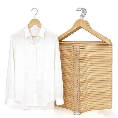 3/5/10/20pcs Wooden Hangers, Non-Slip Suit Coat Hangers, Heavy Duty Bathrobe Hangers, Suitable For Closet, Multi-Functional Space-Saving Hangers For Suits, Shirts, Jackets, Dresses, Pants, Thanksgiving, Christmas Gifts