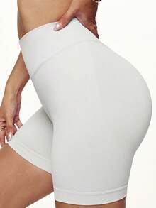 Seamless Butt-Lifting Sports Shorts, Suitable For Fitness, Cycling, Running, Leggings - Pearl White - View 5