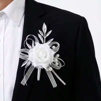 1 chiếc rương đựng hoa trang trí tiệc cưới kiểu phương Tây màu trắng, thích hợp cho cô dâu chú rể, đám cưới, bố chồng, mẹ chồng, phù rể, phù dâu, lễ tốt nghiệp, lễ đính hôn, tiệc lễ hội.