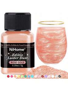 Bột nhũ ăn được, thích hợp dùng cho đồ uống, sô cô la, kem phủ, dâu tây, bánh cupcake, kẹo, bánh quy - Thuần chay - Nhiều màu - Xem 23