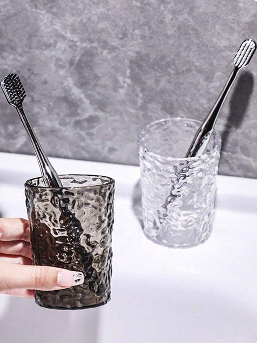 1pc Glacier Texture Fashionable Transparent Couple Toothbrush Holder, Back To School Essential - Multicolor - View 1