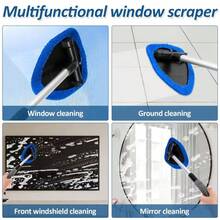 4pcs Car Window Cleaning Brush Set | 1pc Cleaning Brush + 3pcs Replacement Cloths, Retractable Super Soft Fiber Squeegee, Defogging, Universal, Auto Accessories, Car Cleaning Supplies - Cleaning Brush - View 5