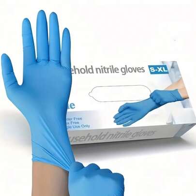 2/20/50/100pcs, Blue Nitrilegloves, Latex-Free, Powder-Free, High Elasticity, Suitable Forfood Preparation, Kitchen, Cleaning, Restaurant Service, Petbathing, Beauty Salon, Disposable Gloves[No Box]
