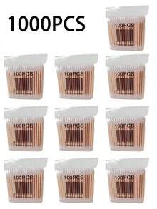Wholesale 2000/1000pcs Unscented Cotton Wooden Stick, Makeup Swabs, Double-Headed, Removal & Cleaning Ear Cotton Swabs - A - View 11