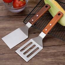 1pc Stainless Steel Pancake Spatula | 3-In-1 For Stirring Yogurt, Cooking Pancakes & Grilling Cold Noodles, Flat & Angled Design, Essential Kitchen Tool - Cooking Pan-fried Spatula - View 6