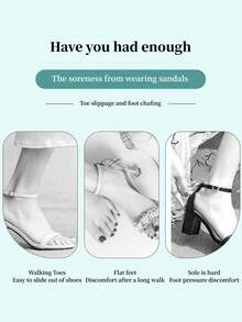 1 Pair Women's Transparent Silicone Arch Support 3/4 Length High Heel Insoles, Fashionable Non-Slip Hidden Inserts - Clear - View 3