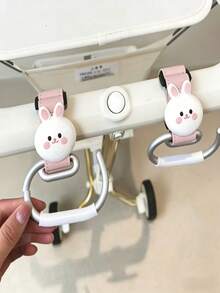 Cute Rabbit/Little BearStroller Hooks, 2 Packs Silicone Baby Stroller Bag Clips, Universal Hanger For Diaper Bags, Purses & Shopping Bags,Easy Installation And Baby Essentials - Stroller Pendant - View 2