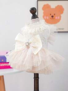 1pc Pet Dress, Cute Romantic Tulle Skirt Series Wedding Dress For Small Dogs & Cats - Multicolor - View 7