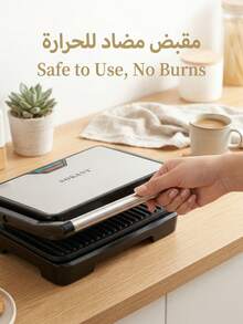 SOKANY Multi-Functional Steak Maker, Sandwich Maker, Breakfast Maker, Grill Maker | Anti-Scalding Handle Design | Non-Stick Coating For Easy Cleaning | Full-Size Grill Pan With Double-Sided Heating | Perfect For Making Steaks, Burgers, Sandwiches, Grilled Meats, Grilled Shrimp, And Vegetable Skewers | Meets All Your Cooking Needs For Breakfast, Lunch, And Dinner | An Excellent Choice For Home, Office, Outdoor Camping, And Party Barbecues | An Essential Kitchen Appliance - 英規插(220-240V) - 查看 8