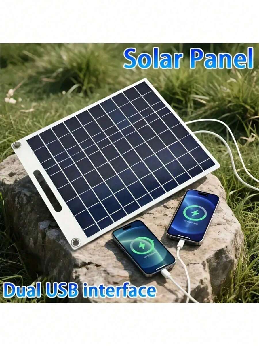 便攜式戶外太陽能USB充電面板，專為旅行和露營設計。可移動太陽能充電板適用於為各種電子設備充電，登山配件，緊急電源供應（不含電池）