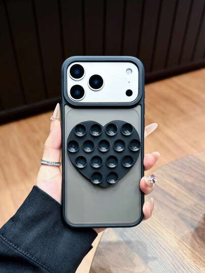 1 pieza Funda de teléfono con tacto de piel mate y ventosa de silicona desmontable, apta para iPhone11 11Pro 11promax 12 12pro 12Promax 13 13pro 13promax 14 14pro 14PLUS 14promax 15 15pro 15PLUS 16 16pro 16promax 16PLUS 17 17pro 17Air 17promax