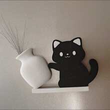 1/2/4个可爱猫咪推瓶子冰箱贴，卡通动物磁性贴纸，猫须收集瓶，猫须冰箱贴，磁性猫须装饰，可插花 - 貓咪推瓶子 - 查看 4