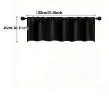Cortina pequeña opaca, cortina para ventana de caravana/autocaravana, cortina parasol, diseño minimalista de unicolor, instalación práctica con bolsillo para barra, adecuada para caravana, autocaravana, dormitorio, sala de estar, cocina - Negro 1 pieza - Ver 9