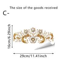 1pc European Retro Gold Floral Decoration Sticker, PVC Self-Adhesive Detachable, Suitable For Multiple Scenarios Such As Toilet Seat/Wall/Mirror/Wardrobe, Home Bathroom And Living Room Decoration, Suitable For All Seasons, Festive Atmosphere Decoration - 1PC - View 9