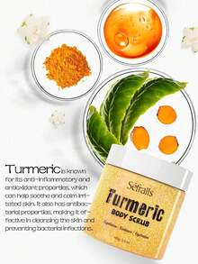 Sefralls 100g Turmeric Exfoliating Body Scrub For Smooth & Glowing Skins, ,Has The Effect Of Gentle Exfoliation, Deep Cleansing And Moisturizing. - Turmeric - View 5