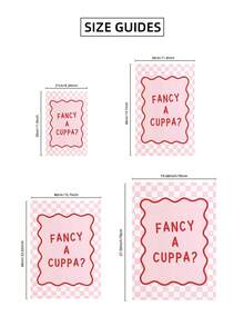 1件無框時尚「A Cuppa Tea?」粉色溫馨廚房牆面藝術，英式茶飲金句，時尚咖啡愛好者海報，復古排版印刷，復古趣味牆面藝術，復古時尚客廳海報 - 粉紅色字體 - 查看 10