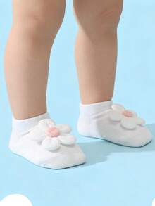 4 Pasang Kaos Kaki Bayi/Balita Perempuan Motif Bunga Lucu, Kaos Kaki Pendek Warna Polos Anti Selip, Serbaguna untuk Semua Musim - MultiWarna - View 11