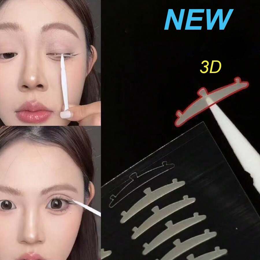 10片装3D双眼皮贴，防水，推荐给新手，隐形，自然，防汗