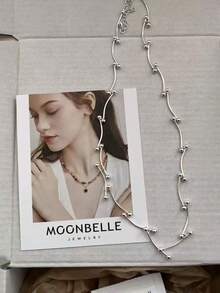 Unique Design Minimalist Personalized Pearl Chain Necklace, Fashionable Luxury High-End Women Necklace, Korean Style - Multicolor - View 3