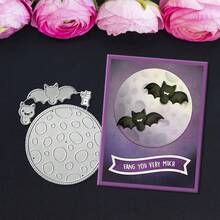 Creative Bat Planet Dies, DIY Scrapbooking Album And Embossing Stencil, Greeting Card Making Tool, Card Paper Cutting Crafts ,Gift Card Making Template Die Cuts. - Silver - View 4