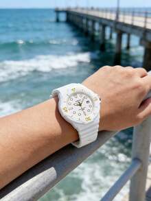 Casio Unisex Quartz Watch With Rubber Strap, Suitable For Daily Wear, Macaron LRW-200H-7E2 - White - View 4