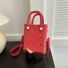 Compact EVA Beach Tote With A Removable Shoulder Strap, Featuring Colorful Cartoon Designs.This Stylish Travel Storage Serves As A Multifunctional Accessory For Beach Outings, Complete With A Matching Beach - Hot Pink - View 12