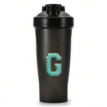 600毫升/20盎司摇摇杯蛋白粉冲调杯，字母A到Z图案水瓶，塑料搅拌杯，健身运动水杯，大容量塑料杯 - 綠色 - 查看 9