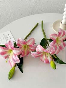 1朵仿真百合花，装饰假花，适用于卧室、客厅、梳妆台、室内装饰，逼真百合花，是毕业礼物、婚礼装饰、餐桌装饰的理想之选。 - 各種顏色 - 查看 4