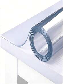 1pc High Quality 1mm Thick Transparent PVC Table Mat - Scratch Resistant, Heat Resistant, Easy To Clean, Suitable For Home, Hotel, Restaurant And Cafe Tables, Minimalist And Fashionable Design - White - View 2