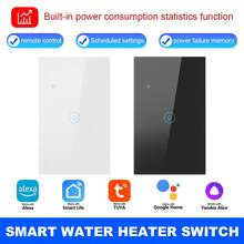 US Standard WiFi Smart Water Heater Switch With Energy Monitoring - APP Remote Control, Compatible With Alexa/Smart Home/Tuya, Voice & Timer Functions, Real-Time Power/Current/Voltage Tracking, Daily/Monthly/Annual Statistics, 5000W High Load, Tempered Glass Panel, Backlit Switch - Multicolor - View 2