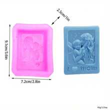 母亲节礼物，1件装“我爱妈妈”造型硅胶模具，可用于制作蜡烛、石膏、黏土、肥皂树脂等，手工制作艺术品，易于脱模，可重复使用 - 粉紅色-我愛媽媽 - 查看 6