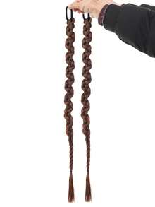 2条装合成长扭辫马尾接发，带橡皮筋，26英寸拳击辫接发，适合女性日常使用 - 彩色 - 查看 12