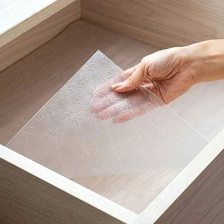 4/6/8pcs Refrigerator Mats & Cabinet Liners, Anti-Moisture Anti-Dirt Protective Pad, Affordable, Customizable Size For Fridge, Cabinet, Drawers, Washing Machine - Cherry Blossoms Are Round and Flat. - View 9