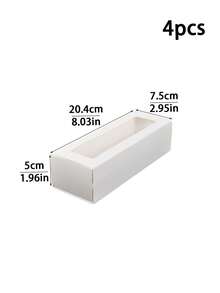 4pcs/8pcs/30pcs Rectangular Window Macaron Boxes, Bread Boxes, Dessert Boxes, Donut Boxes, Chocolate Boxes, Candy Packaging Boxes - View 13