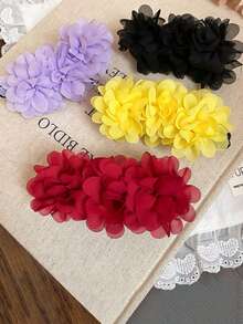 1pc 2026 New Rose Flower & Banana Clip, Hair Claw Clip For Updo Hairstyle - Multicolor - View 4