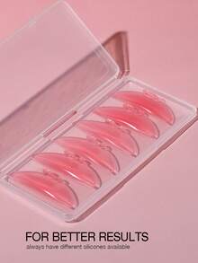 3 Pairs Korean Lash Lift Pads, Step 1 Perm Only To Soften Eyelashes Self Adhesive Reusable Eye Patches Multi-Functional Eyelash Lift Kit - Pink - View 3