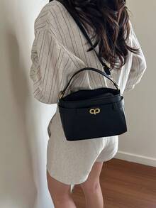 简约风格日常通勤百搭2026新款优雅精致女士斜挎包 - 黑色 - 查看 5