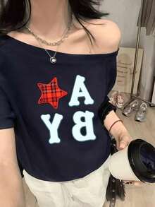 Women T-Shirts - Navy Blue - View 2