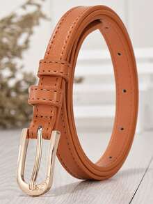 Thắt lưng mỏng cho nữ, thắt lưng da nhỏ, phụ kiện đa năng cho váy, quần, thiết kế kiểu Hàn Quốc. - A - Xem 14