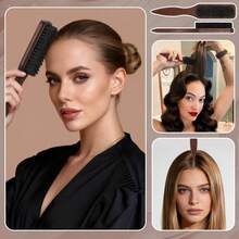 Unisex Slick Back Hair Brush Set, Nylon Teasing And Smoothing Brush Kit With Rat Tail Comb, Edge Brush, Spray Bottle And Hair Ties For Sleek Bun, Ponytail, Parting, Backcombing, Hairline Styling And Flyaway Control - Multicolor - View 3