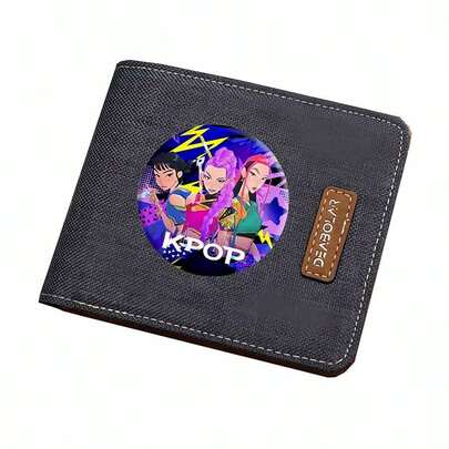 1pc KPOP Witch Hunting Girl Group Canvas Wallet, Unisex Fashion Coin Purse